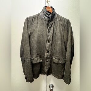 All Saints Gray Leather Jacket